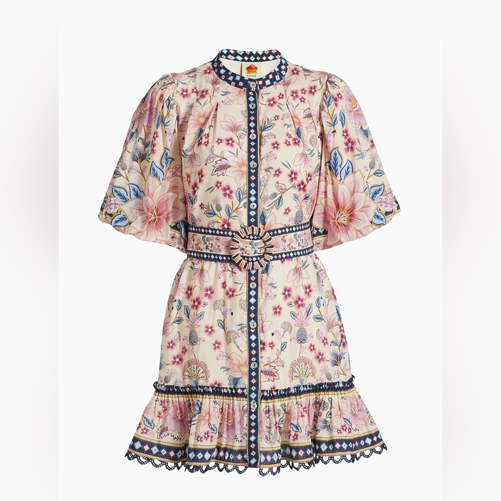 FARM Rio Multicolor Floral Long Sleeve Dress